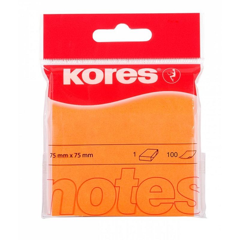 Bloc notite autoadezive, dimensiune 75x75 mm, set 100 file Portocaliu - imagine 6